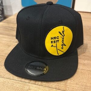 Black Snapback Hat with Yellow Tequila Patch